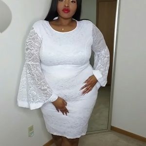 Bell Sleeve Lace Dress